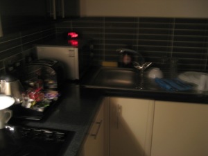 our blurry kitchen while she sleeps...